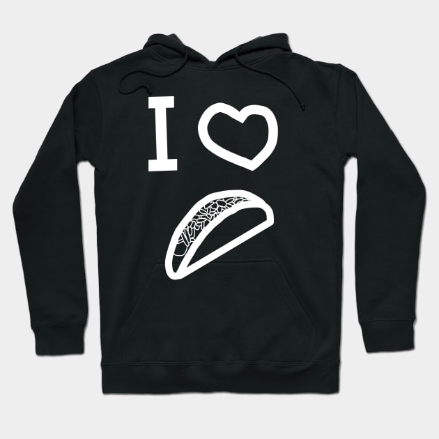 Whiteline I Heart Tacos Hoodie by ellenhenryart